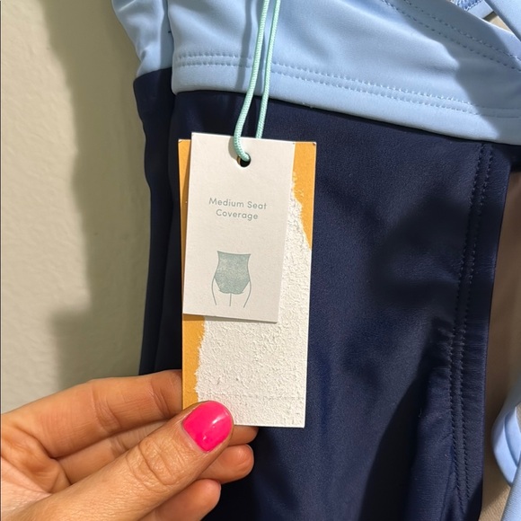 Kona Sol Women's Two-Tone Blue Swimsuit - Picture 6 of 8